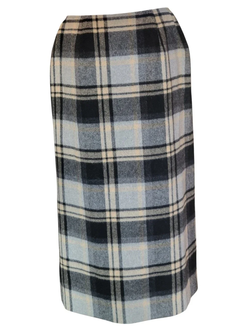 Vintage Jones Wear Wool Plaid Buckle Wrap Skirt